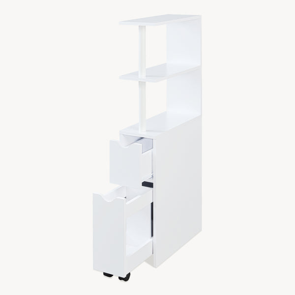 Nichehylde med udtræk Fadeskimma 113x19x45 cm Hvid [en.casa]