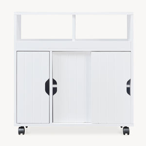Skab på hjul Fadeskimma 72x70x20 cm Hvid [en.casa]