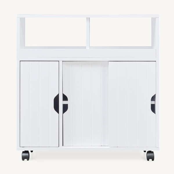 Skab på hjul Fadeskimma 72x70x20 cm Hvid [en.casa]