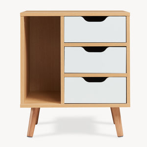 Sengebord Bordkak 55x48x30 cm egetræslook/hvid [en.casa]