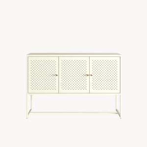 Sideboard Viitasaari 120x40x80 cm stål cremehvid [en.casa]