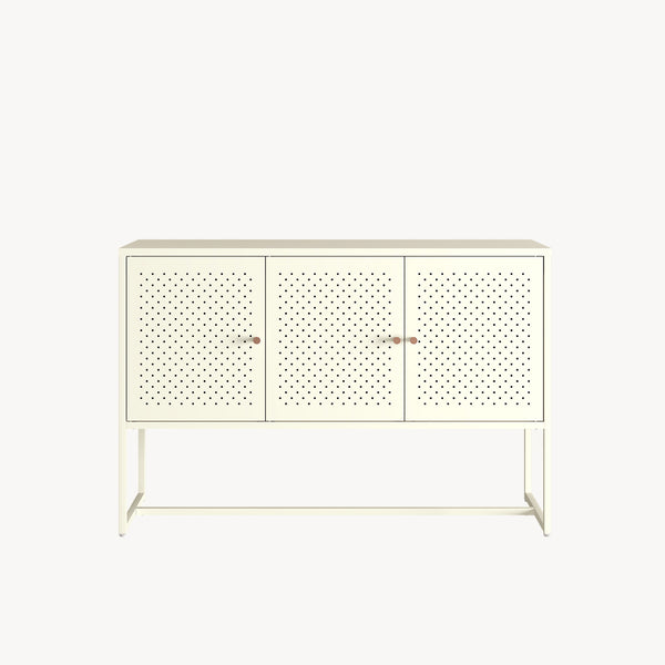 Sideboard Viitasaari 120x40x80 cm stål cremehvid [en.casa]