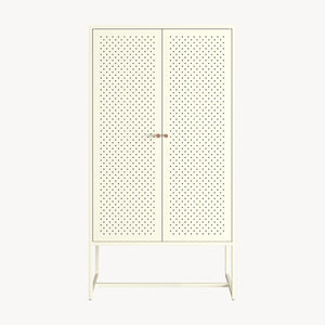 Highboard Viitasaari 150x80x40 cm stål cremehvid [en.casa]