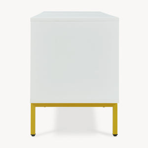 TV-skab Reyri 120x39x52 cm Hvid/Guldfarvet [en.casa]