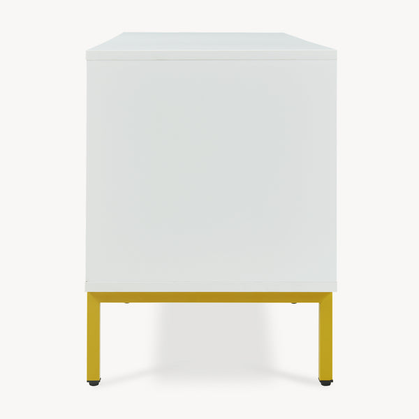 TV-skab Reyri 120x39x52 cm Hvid/Guldfarvet [en.casa]