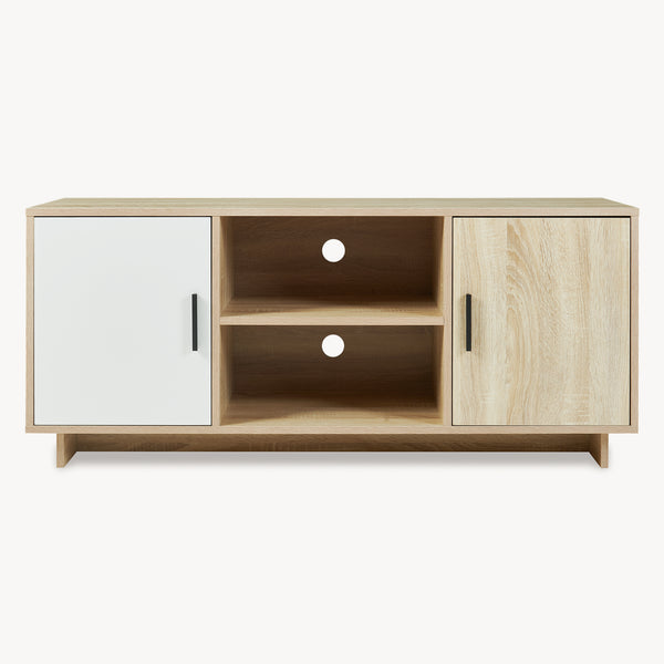 Tv-skab Kenta 120x39x52 cm Sonoma-eg-look/hvid [en.casa]