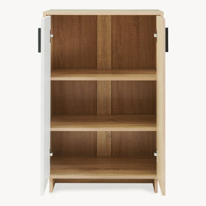 Skab Kenta 90x60x35 cm Sonoma-eg udseende/hvid [en.casa]