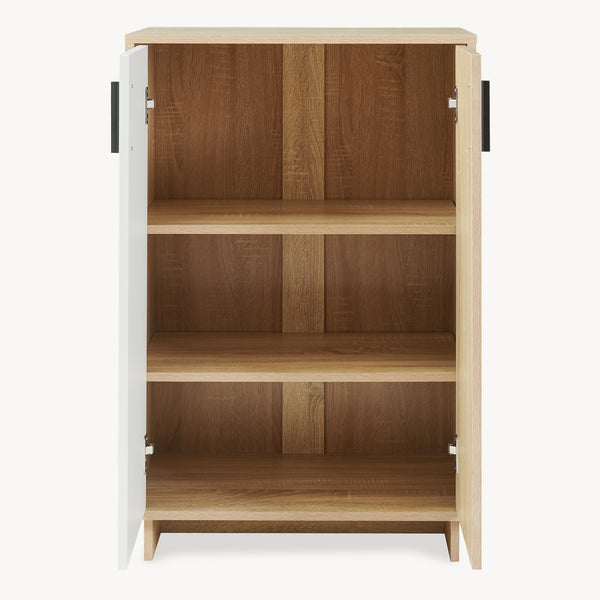 Skab Kenta 90x60x35 cm Sonoma-eg udseende/hvid [en.casa]