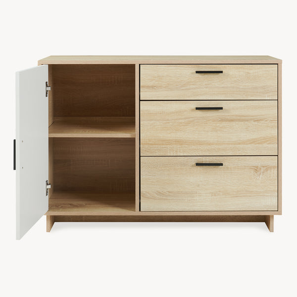 Skænk Kenta 100x35x72 cm Sonoma-eg-look/hvid [en.casa]
