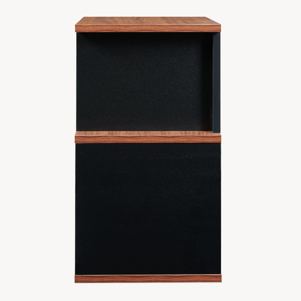 Sidebord Trond 50x33x29 cm Sort/Valnøddetræ-look [en.casa]