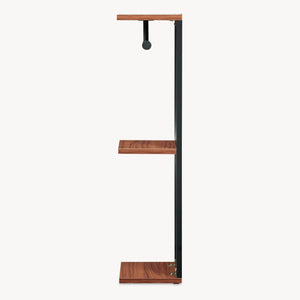 Toiletpapirholder Trond 76x18x18 cm Sort/Valnøddeudseende [en.casa]