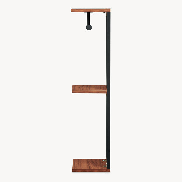Toiletpapirholder Trond 76x18x18 cm Sort/Valnøddeudseende [en.casa]