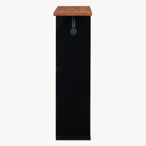 Toiletrulleholder Trond 60x40x16 cm Sort/Valnøddeudseende [en.casa]