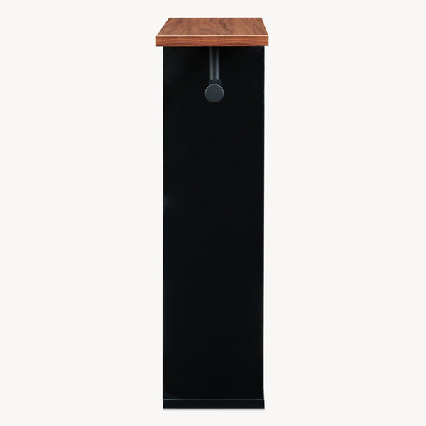 Toiletrulleholder Trond 60x40x16 cm Sort/Valnøddeudseende [en.casa]