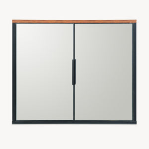 Spejlskab Trond 50x60x15 cm Sort/Valnøddeudseende [en.casa]