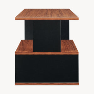 Sofabord Trond 80x40x42 cm Sort/Valnød [en.casa]