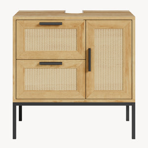 Vaskeskab Marhasa 60x60x40 cm Eg-look/Sort [en.casa]