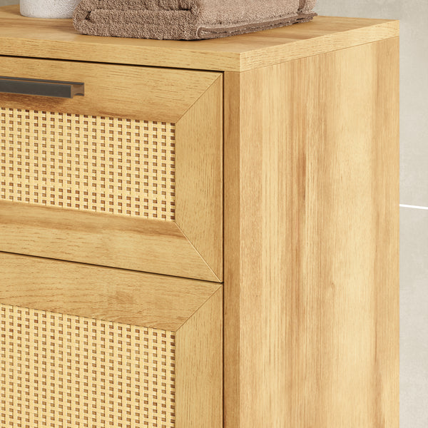 Badeværelsesskab Marhasa 92x40x30 cm Eg-look/Sort [en.casa]