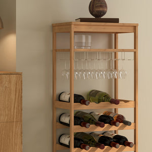 Vinreol Fillby 100x47x29 cm Bambus Natur [en.casa]