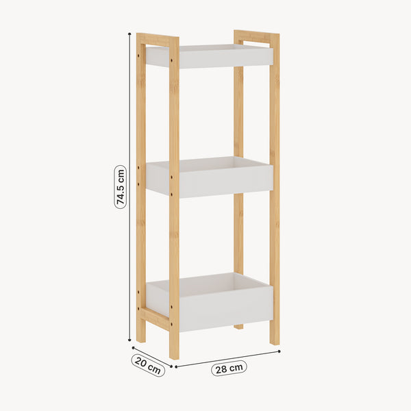 Badreol Anun med 3 niveauer 75x28x20 cm bambus natur/hvid [en.casa]