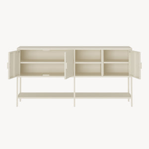 Skænk Kliri Stål 160x40x80 cm Cremehvid [en.casa]