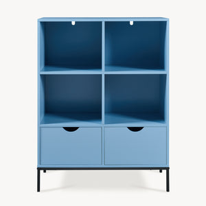 Bogreol med 2 skuffer Colwyn 105x80x40 cm Blå [en.casa]