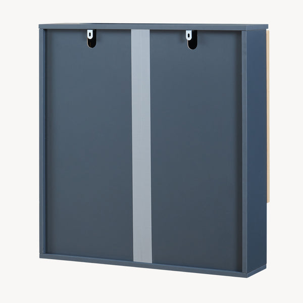 Spejlskab Svanes 58x56x13 cm Mørkegrå/Natur [en.casa]