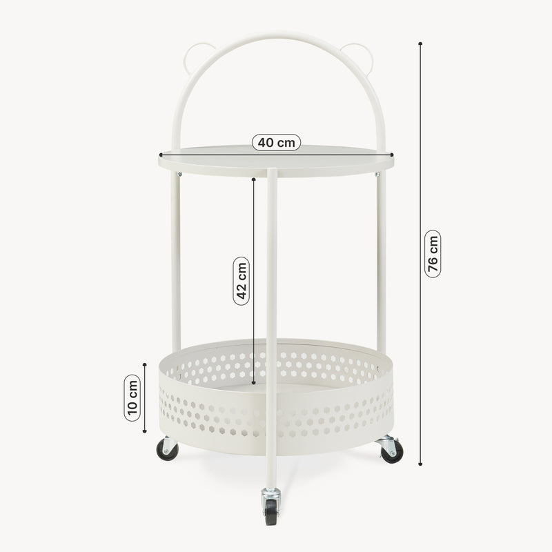 Målskitse Serveringsvogn Jässaatka stål 76x40 cm grå [en.casa]