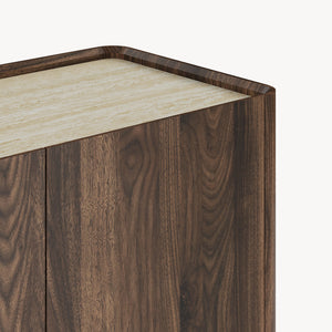Tv-skab Trorlon 160x40x55 cm valnøddeoptik/travertin [en.casa]