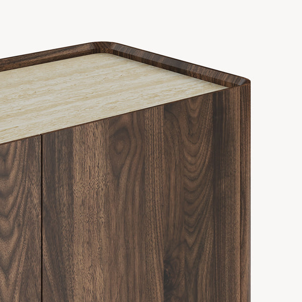 Tv-skab Trorlon 160x40x55 cm valnøddeoptik/travertin [en.casa]