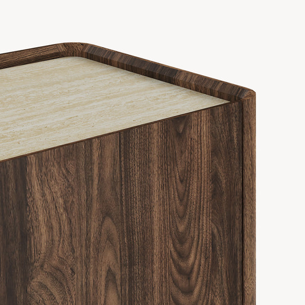 Kommode Trorlon 83x80x40 cm valnøddeoptik/travertin [en.casa]