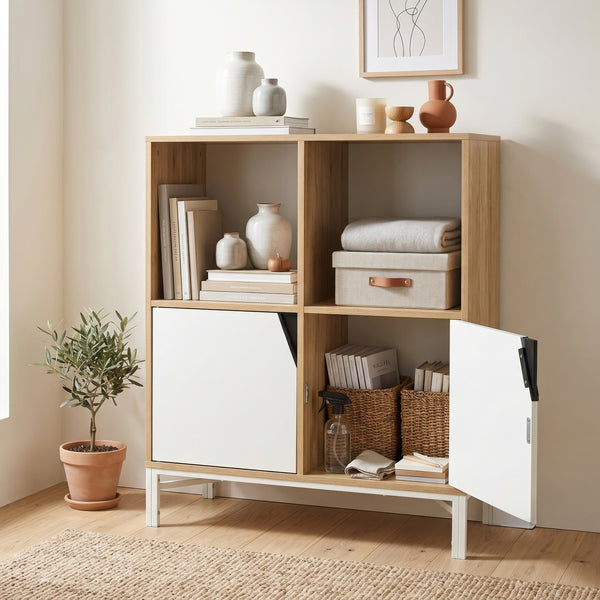Kommode Kerrköndam 94x76x40 cm Eglook/ Hvid [en.casa]