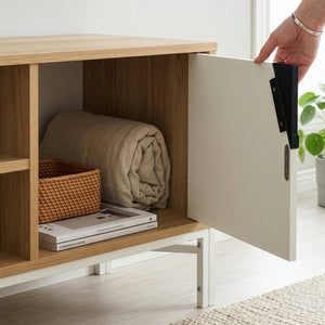 TV-skab Kerrköndam 120x40x46 cm Eg-look/Hvid [en.casa]