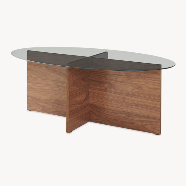 Sofabord Viroya 100x60x36 cm Valnødlook/Grå [en.casa]