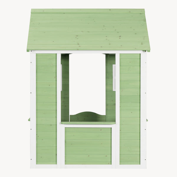 Børnehus Kuoldsvin Grantræ 144x102x90 cm Grøn/Hvid [en.casa]