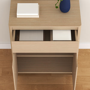 Skab med skuffe Takranmaa 88x79x39 cm egetræslook [en.casa]