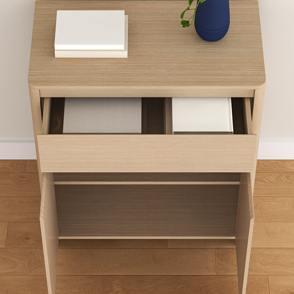 Skab med skuffe Takranmaa 88x79x39 cm egetræslook [en.casa]