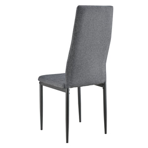 [en.casa] Stol - 96x43x52cm - stål/tekstil - grå -vælg et sæt
