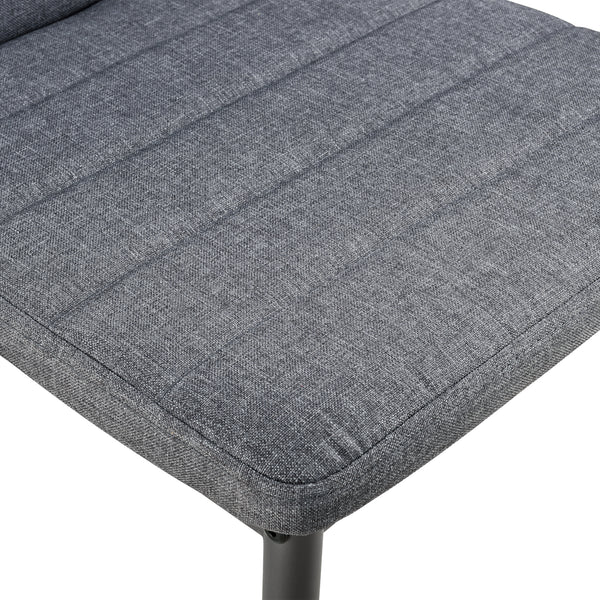 [en.casa] Stol - 96x43x52cm - stål/tekstil - grå -vælg et sæt