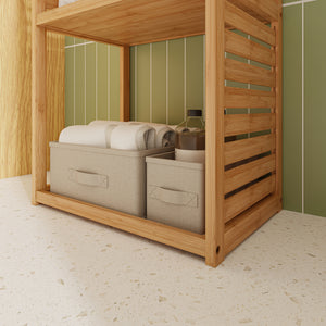 Stående hylde Forssa 165 x 42 x 28 cm naturlig bambus [en.casa].