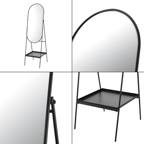 Perano stående spejl med hylde 160 x 46 cm [en.casa].