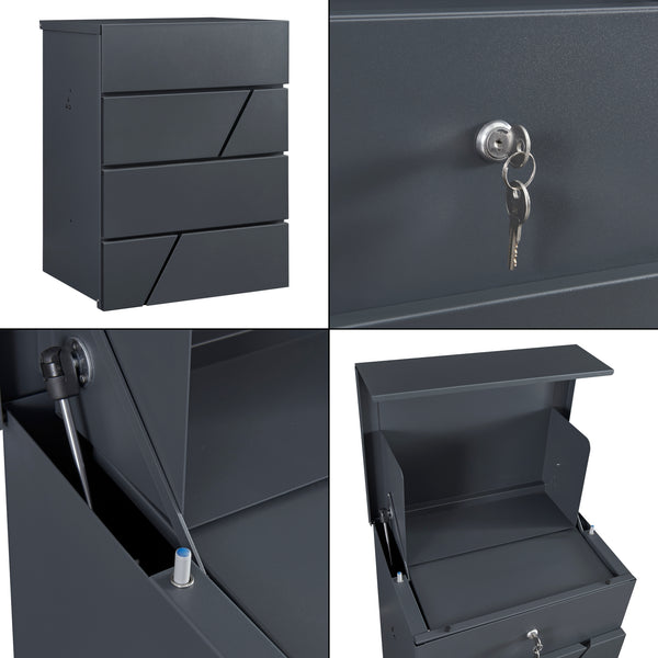 Brevkasse Søllerød 58x44x35cm antracit [en.casa].