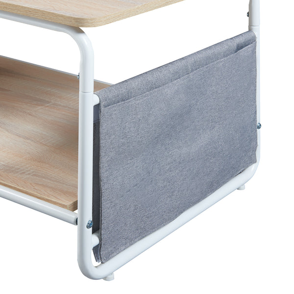 Sofabord Dyrøy 100x50x43cm hvid/eg [en.casa].