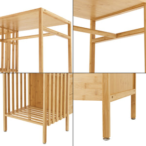 Garderobestativ Varanger 185x100x45 cm Bambus [en.casa]