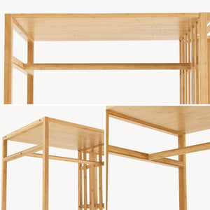 Garderobestativ Varanger 185x100x45 cm Bambus [en.casa]