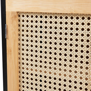 Mueble de baño de pared Tervola 60x60x20 cm - Negro/Bambú [en.casa] 