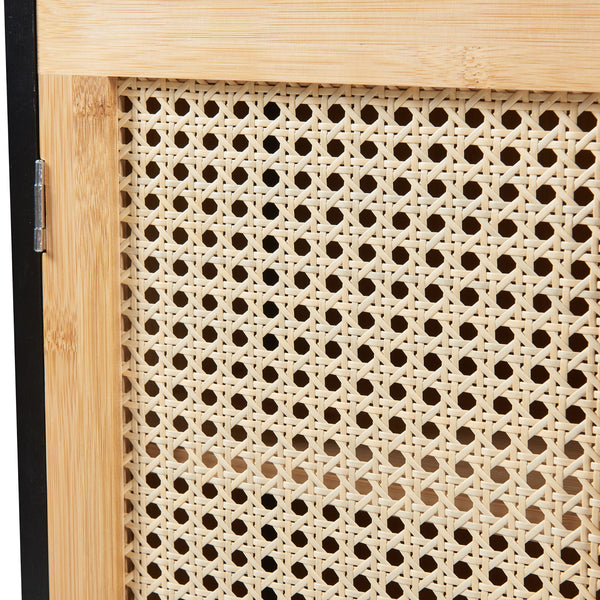 Mueble de baño de pared Tervola 60x60x20 cm - Negro/Bambú [en.casa] 