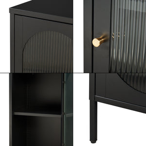 Sideskab Karlskrona 102x43x40 cm sort, mat [en.casa]