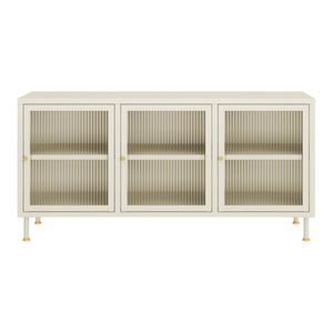 TV-møbel Lindau stål 120x40x59 cm cremehvid [en.casa]