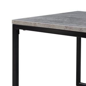 Satbord Hyllestad 2 stk. sæt Sort/Betonlook [en.casa]